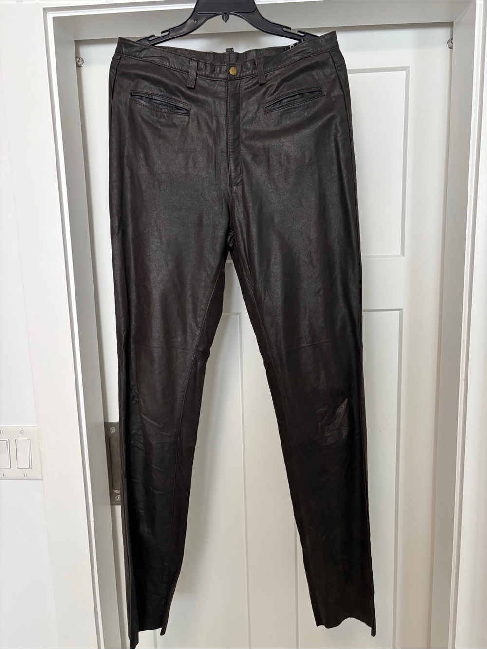 Women’s Custom Lined Leather Straight Leg Pants